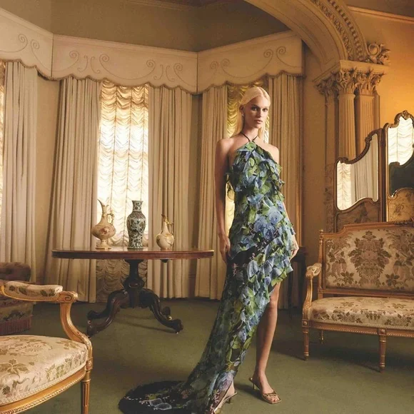 Brand New- Elliatt Briony Asymmetrical Maxi Dress in Black Floral 🦋 Dresses